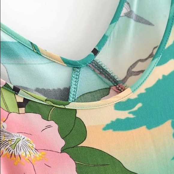 Tropical Print Slip Dress - Picture 9 of 13